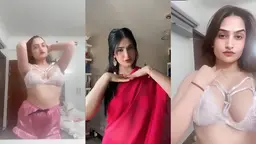 Sassy Poonam's Viral MMS Lingerie Tease Showing Her Horny Boobs and Wet Pussy