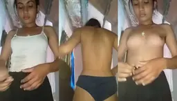 Desi Girlfriend MMS Squeezing Her Big Boobs and Hard Nipples
