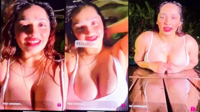 Aditi Mistry Nude Pool Leak Live Stripping Naked Wet Body Exposed